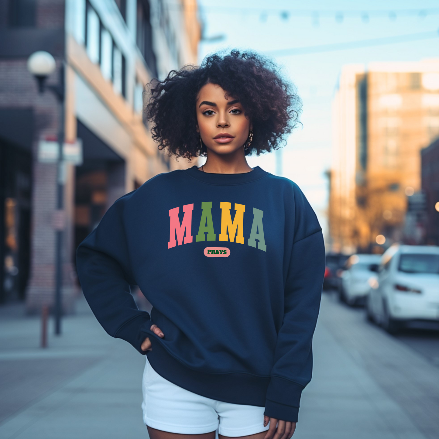 MAMA PRAYS CREWNECK SWEATSHIRT