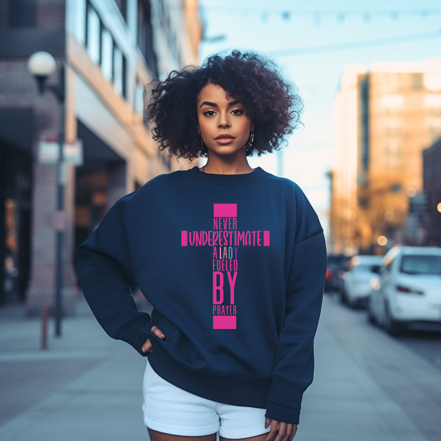 NEVER UNDERESTIMATE UNISEX SWEATSHIRT